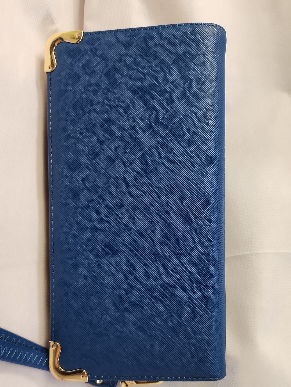 New Blue Wristlet With Gold Accents